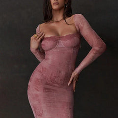 Lara | Elegant Pink Women's Dress - IntimaChic