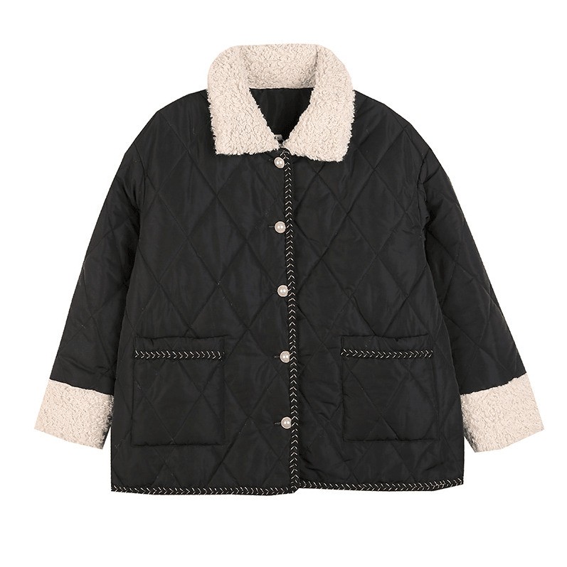 Wool Lapel Women Winter Plus Size Jacket - IntimaChic