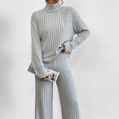 Elegant Autumn and Winter Knitted Long Sleeve Suit - IntimaChic