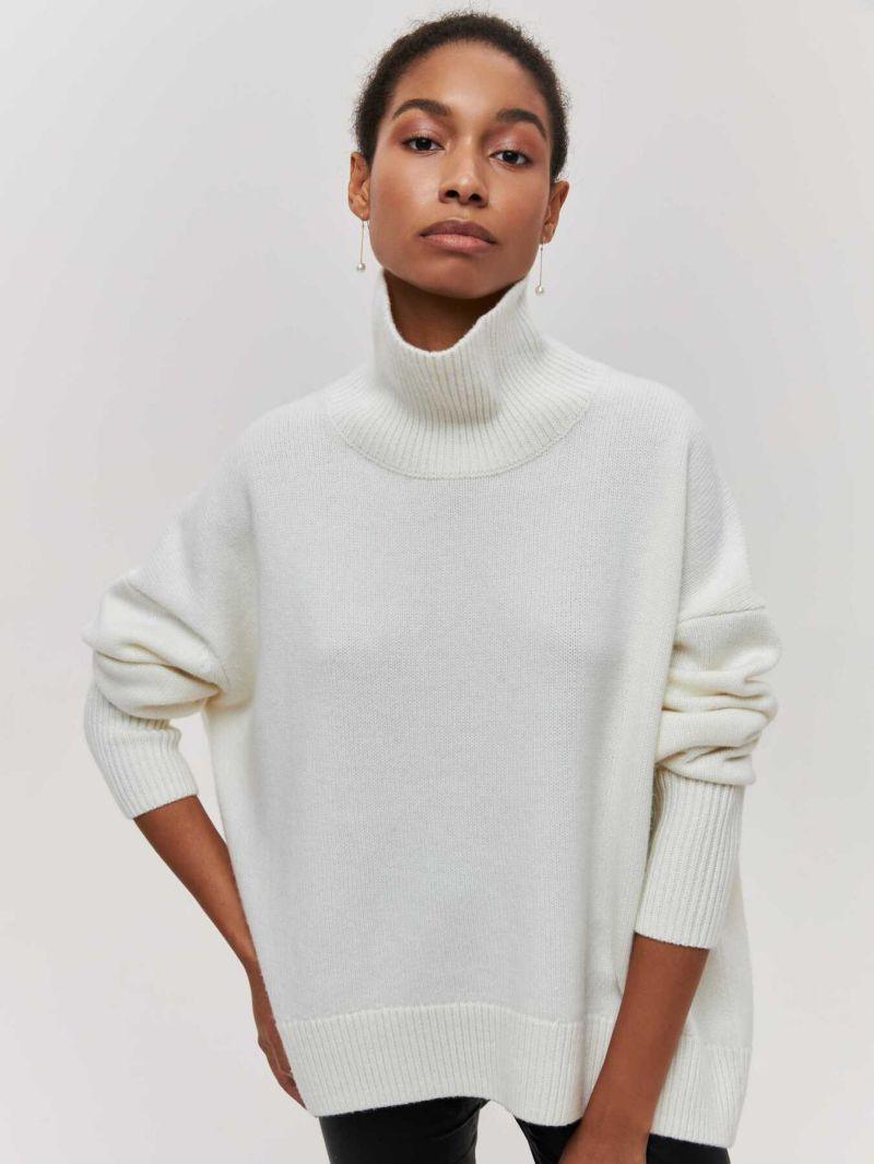 Loose Half High Neck Autumn/Winter Sweater - IntimaChic