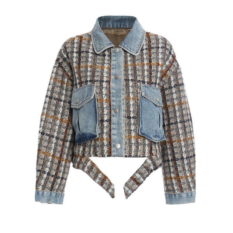 Patchwork Denim Cotton-Padded Jacket - IntimaChic