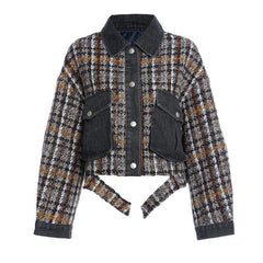 Patchwork Denim Cotton-Padded Jacket - IntimaChic