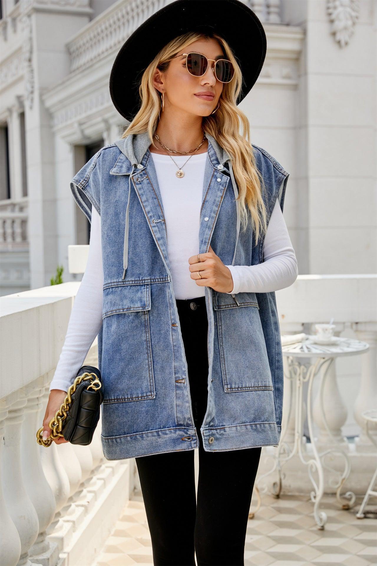 Women's Denim Waistcoat - IntimaChic