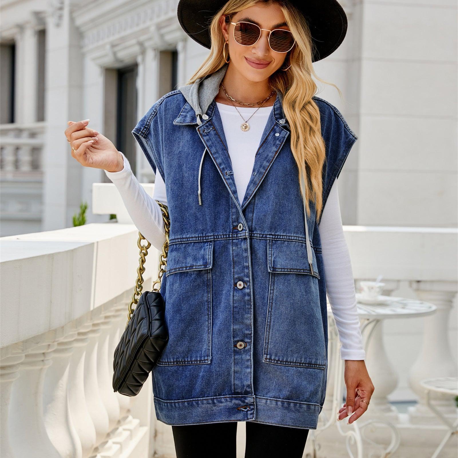 Women's Denim Waistcoat - IntimaChic