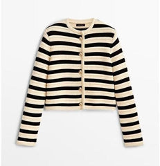 Striped New Women's Knitted Cardigan - IntimaChic