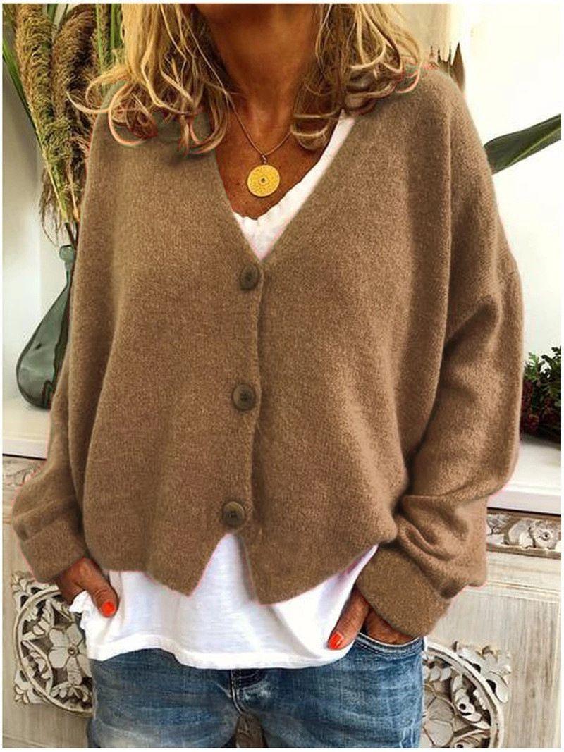 Casual Loose Sweater Knitted Cardigan - IntimaChic