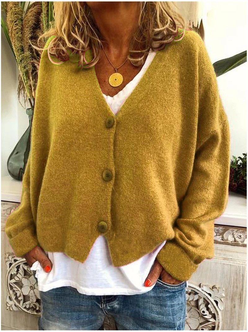 Casual Loose Sweater Knitted Cardigan - IntimaChic