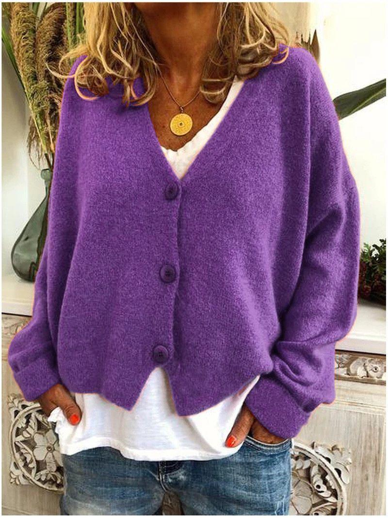 Casual Loose Sweater Knitted Cardigan - IntimaChic