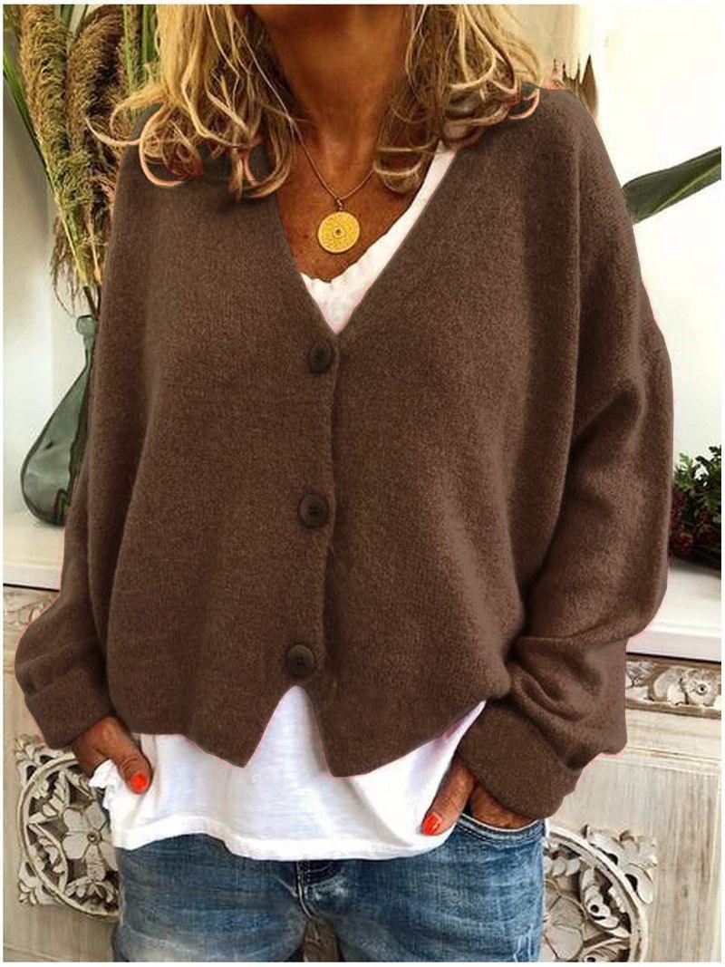 Casual Loose Sweater Knitted Cardigan - IntimaChic