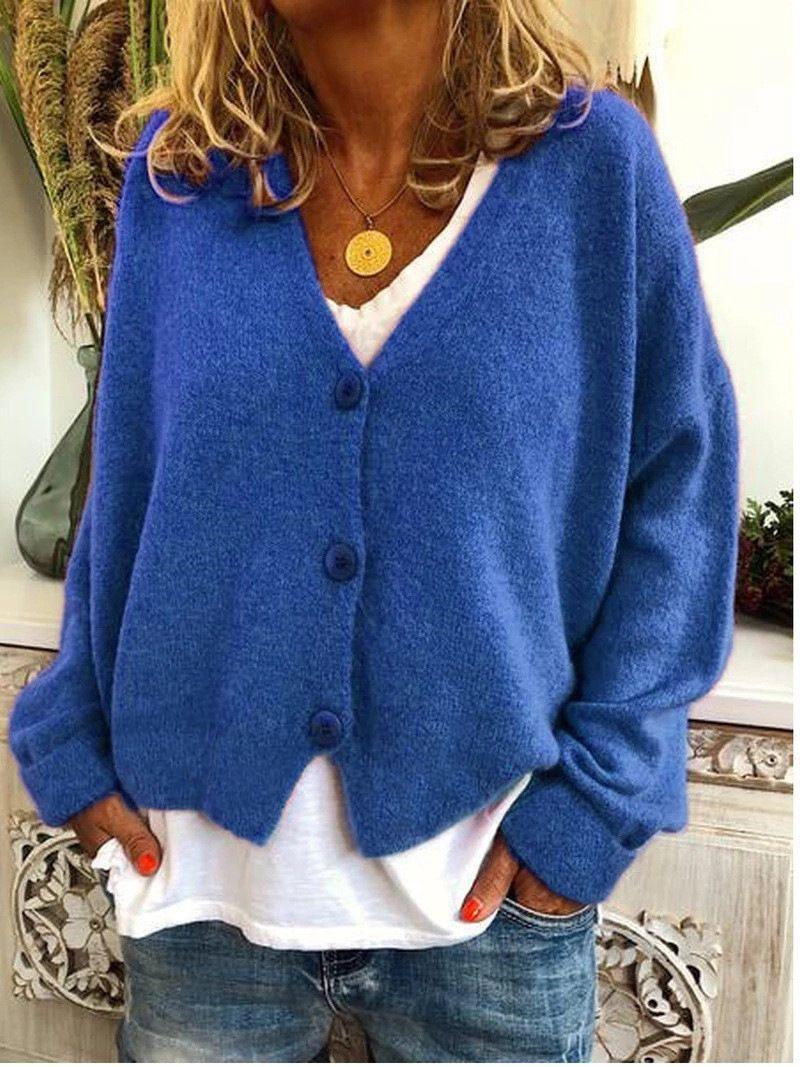 Casual Loose Sweater Knitted Cardigan - IntimaChic