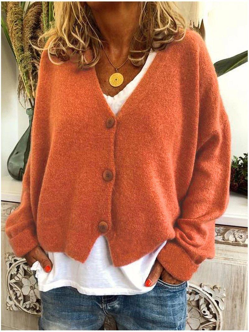 Casual Loose Sweater Knitted Cardigan - IntimaChic