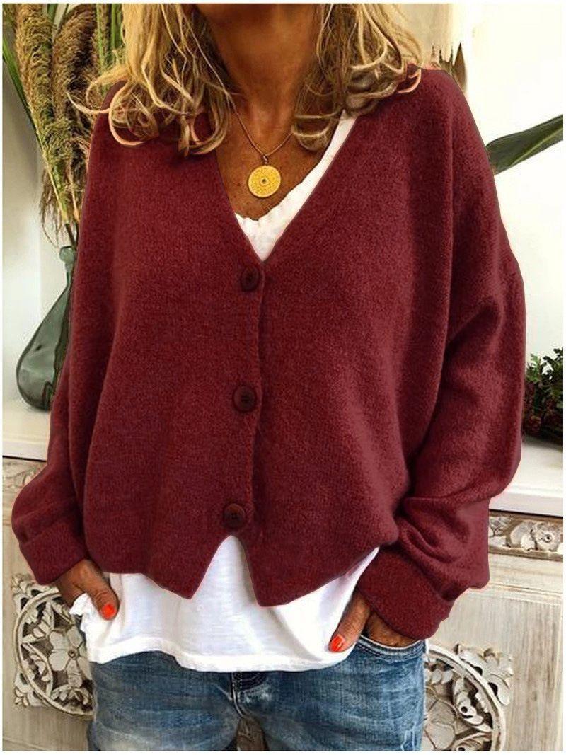 Casual Loose Sweater Knitted Cardigan - IntimaChic