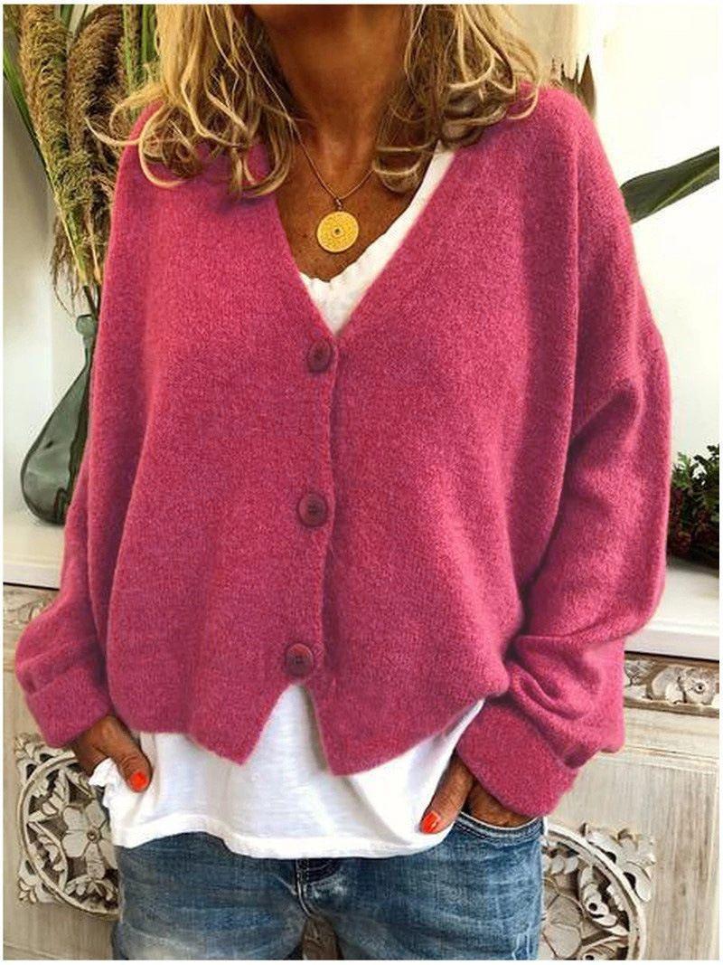 Casual Loose Sweater Knitted Cardigan - IntimaChic