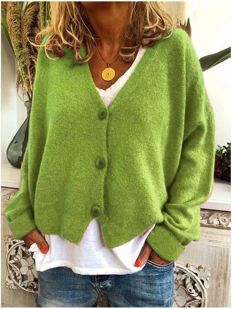 Casual Loose Sweater Knitted Cardigan - IntimaChic