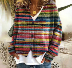 Sweater Fashion Rainbow Series Coat - IntimaChic