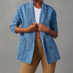 Casual Denim Blazer - IntimaChic