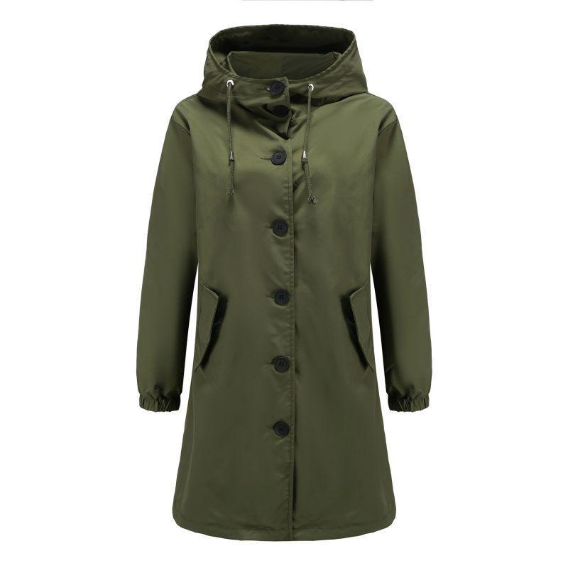 Women's Splash-resistant Hooded Trench Coat - IntimaChic