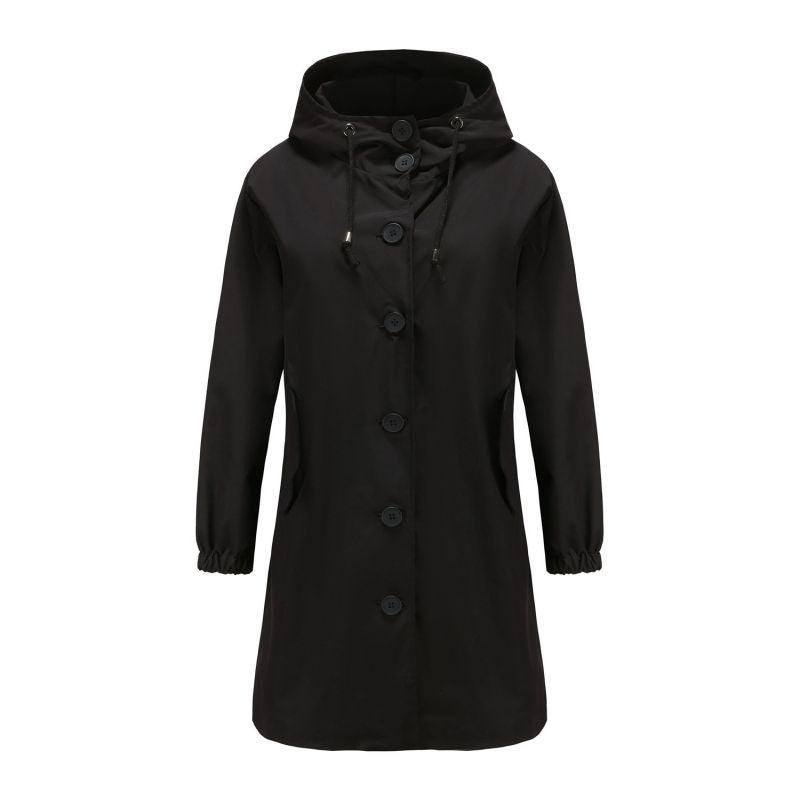 Women's Splash-resistant Hooded Trench Coat - IntimaChic