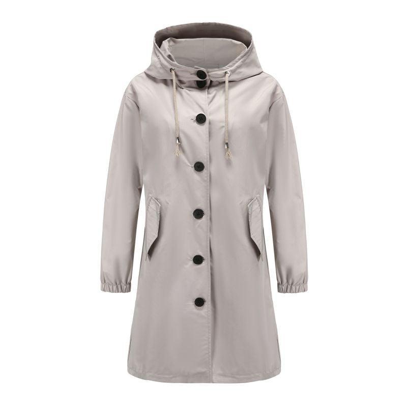 Women's Splash-resistant Hooded Trench Coat - IntimaChic