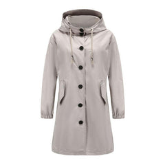 Women's Splash-resistant Hooded Trench Coat - IntimaChic