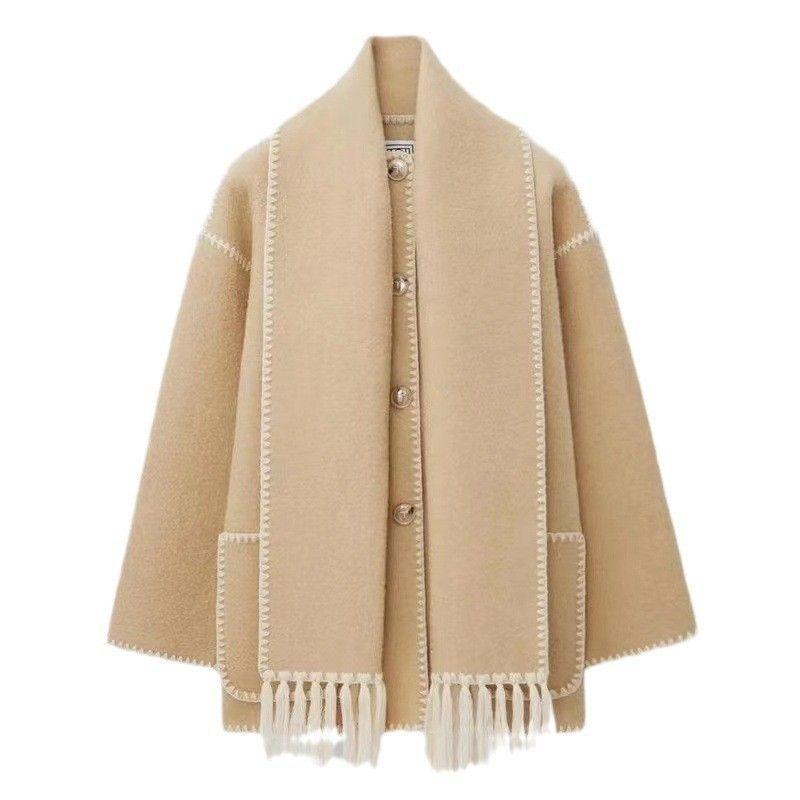 Woolen Scarf Coat - IntimaChic