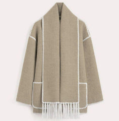 Woolen Scarf Coat - IntimaChic