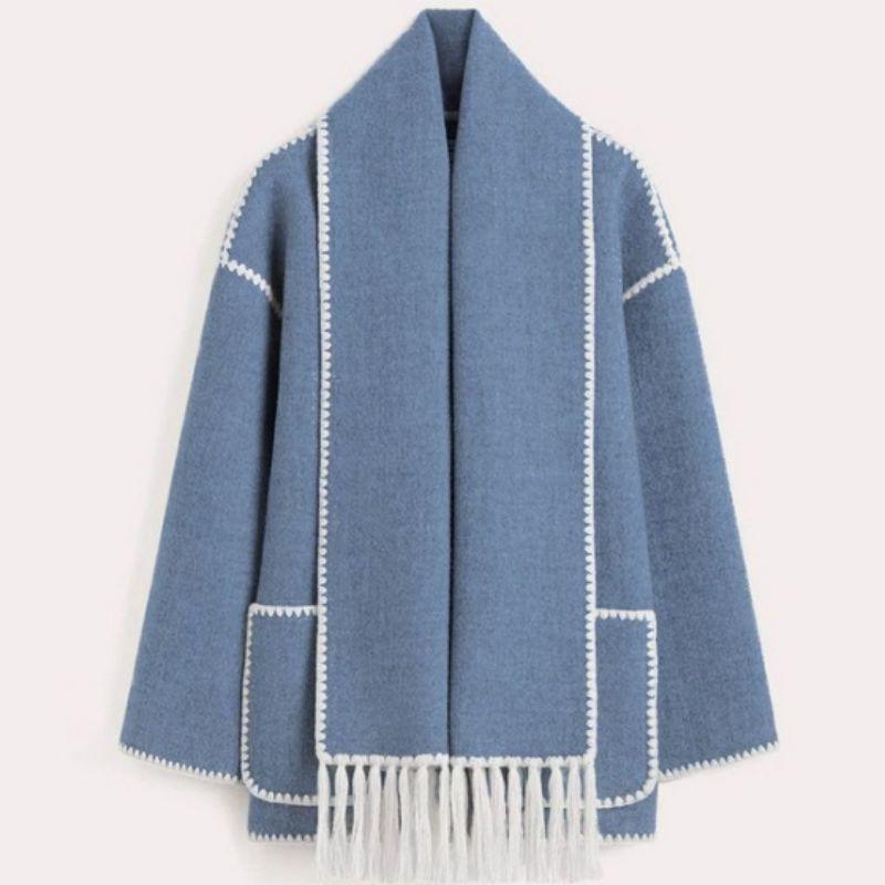 Woolen Scarf Coat - IntimaChic