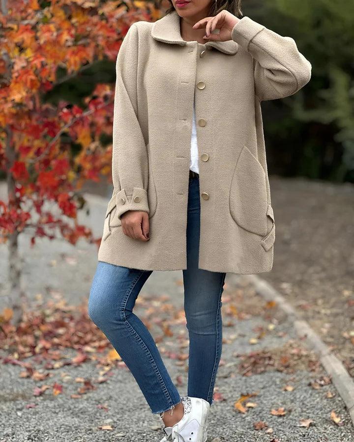 Bow Woolen Coat - IntimaChic