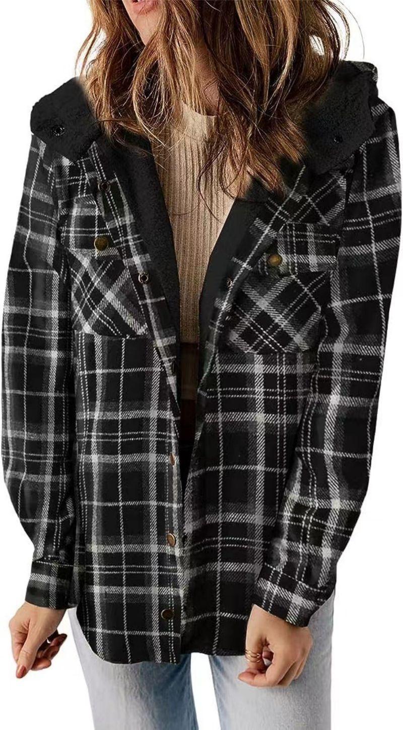 Long Sleeve Jacket Check - IntimaChic