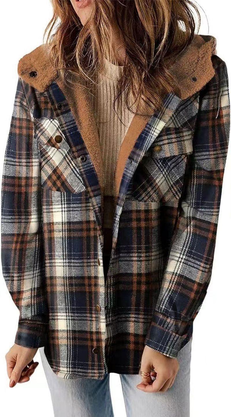 Long Sleeve Jacket Check - IntimaChic