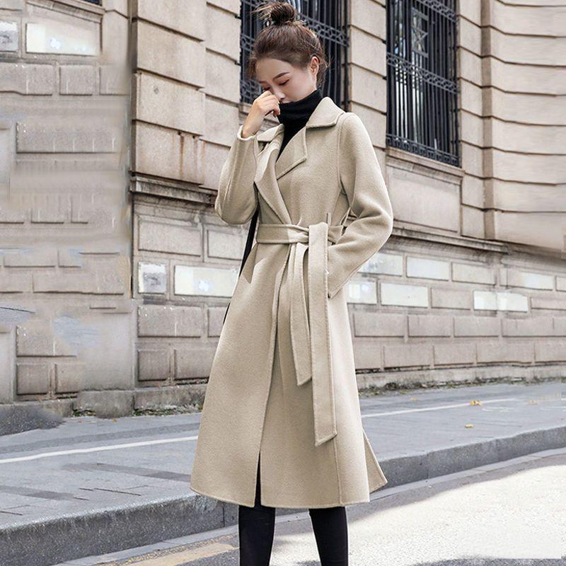 Women's Mid-length Woolen Coat - IntimaChic