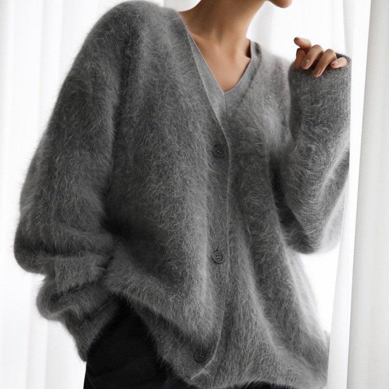 Women's V-neck Knitted Sweater - IntimaChic