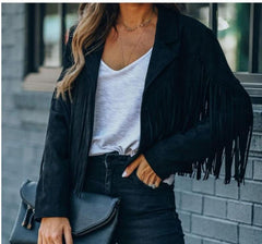 Long Sleeve Fringed Coat - IntimaChic