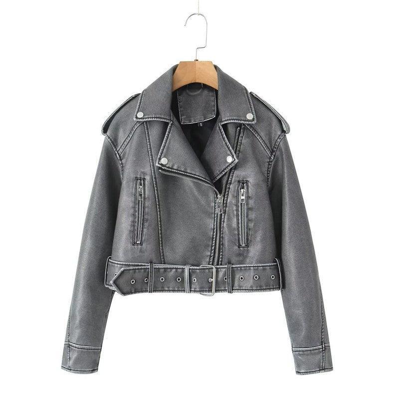 Zip Leather Coat - IntimaChic