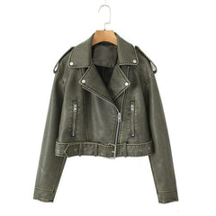 Zip Leather Coat - IntimaChic