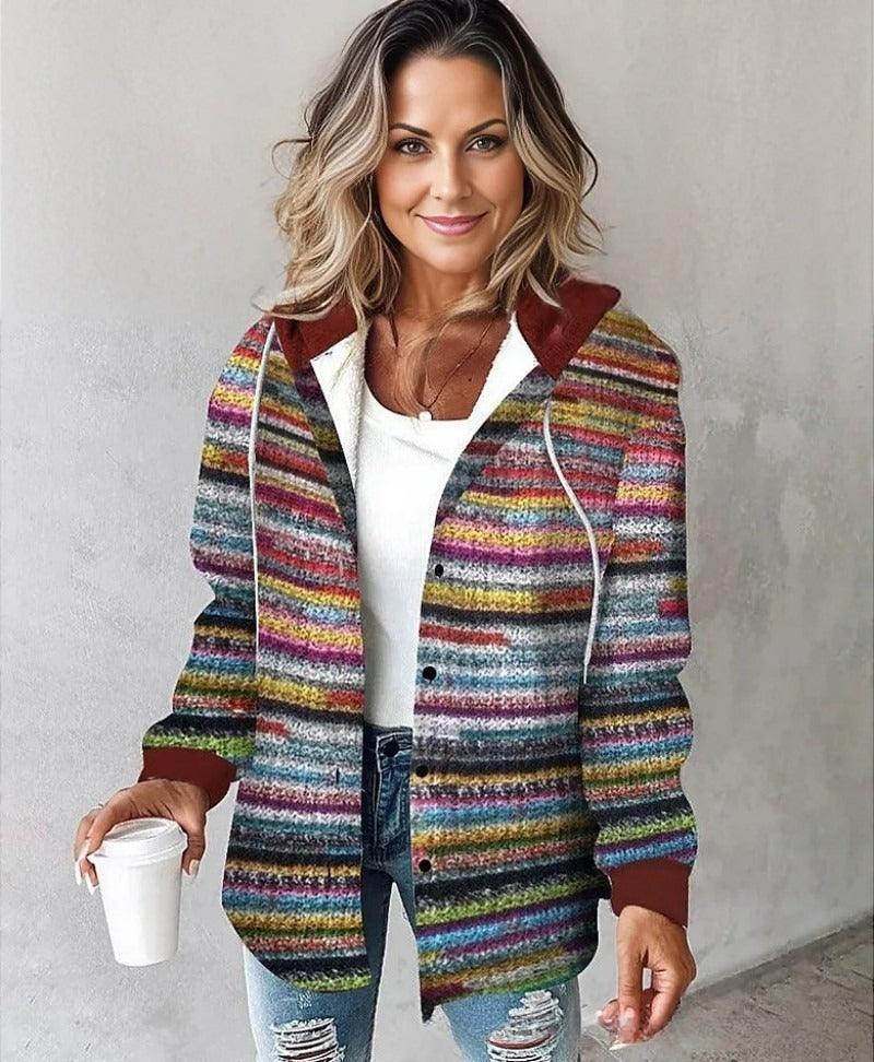 Autumn and Winter Plaid Coat - Loose-Fit Elegance for Cold Seasons - IntimaChic