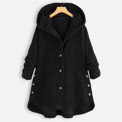 Corduroy Hooded Cotton Coat - IntimaChic