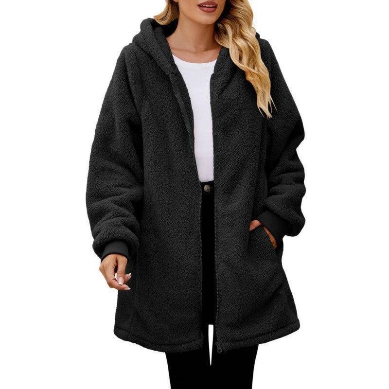 Hooded Zip Cardigan Coat - IntimaChic