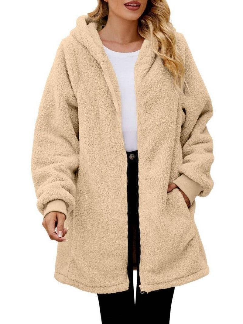 Hooded Zip Cardigan Coat - IntimaChic