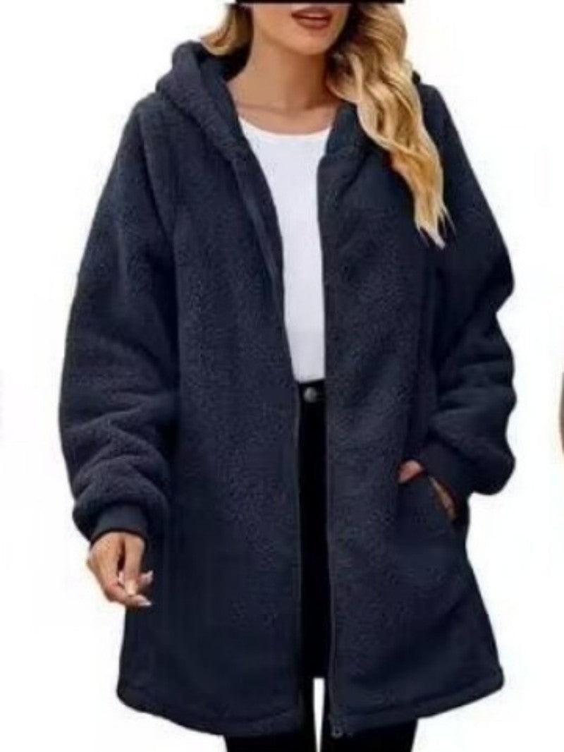 Hooded Zip Cardigan Coat - IntimaChic