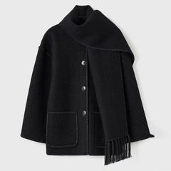 Loose Scarf Tassel Coat - IntimaChic