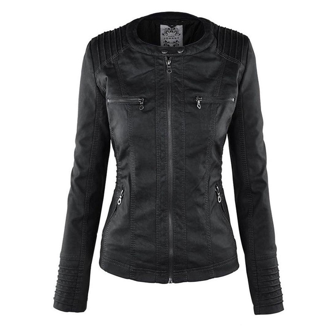 Cleo™ - Elegant Leather Jacket - IntimaChic