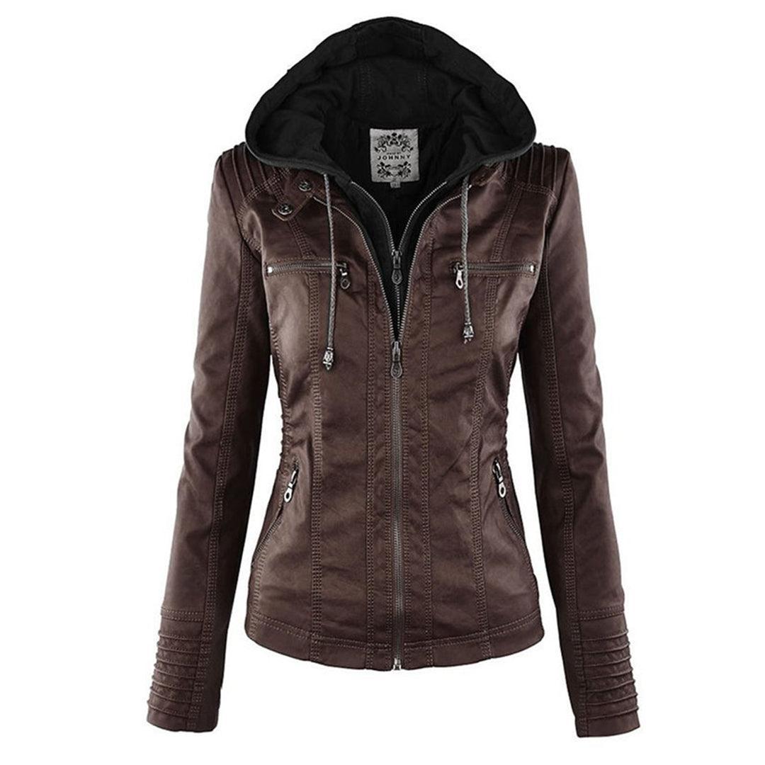 Cleo™ - Elegant Leather Jacket - IntimaChic