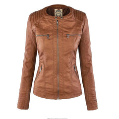 Cleo™ - Elegant Leather Jacket - IntimaChic