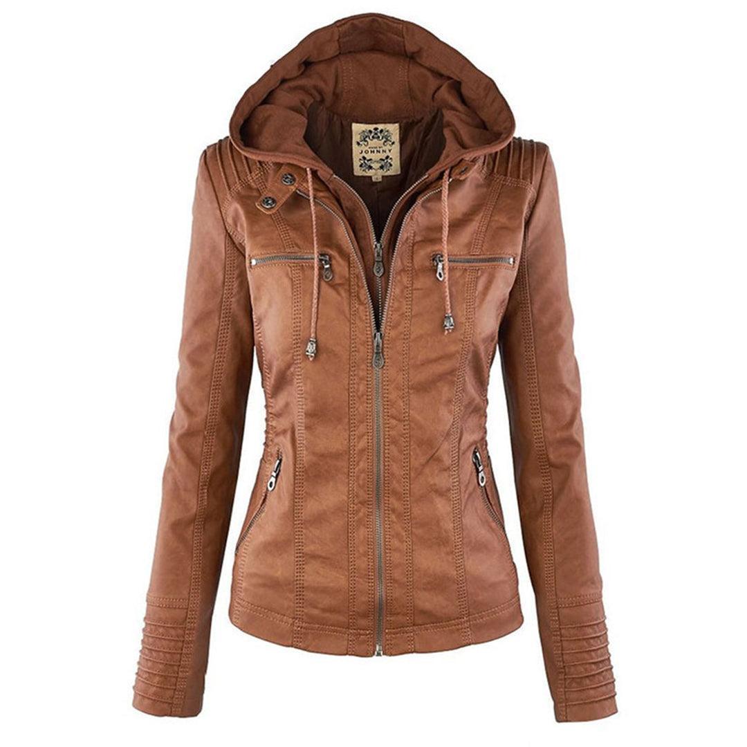 Cleo™ - Elegant Leather Jacket - IntimaChic