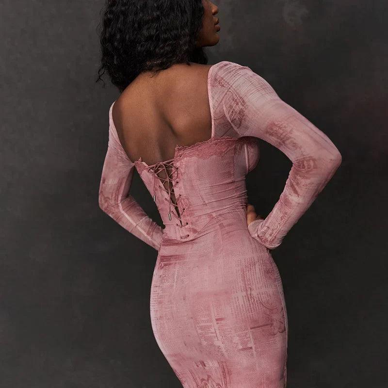 Lara | Elegant Pink Women's Dress - IntimaChic